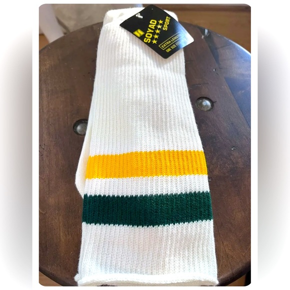 Soyad Other - 80s Vintage Extra Long Orlon Tube Socks Mens Gym Deadstock Socks 10-15